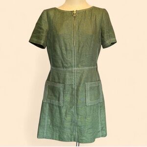 Tory Burch Green Linen Shift Dress